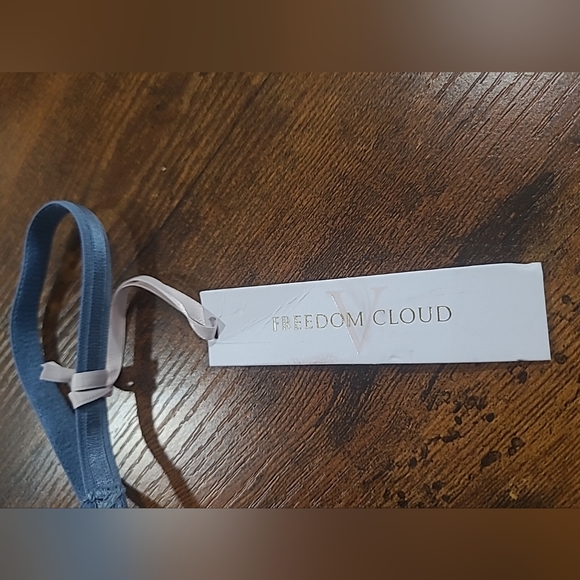 NWT Victoria Secret Size 32D Freedom Cloud Blue Floral Lace Plunge Bra - Picture 2 of 14